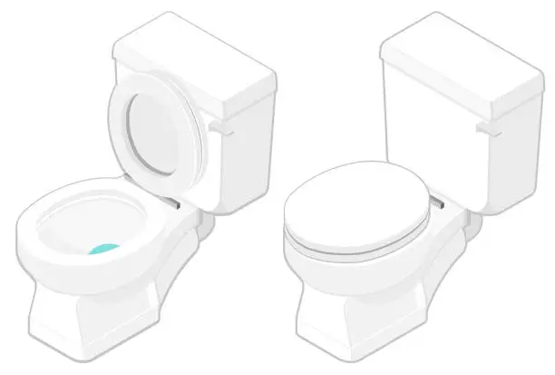 Vector illustration of Isometric Toilet