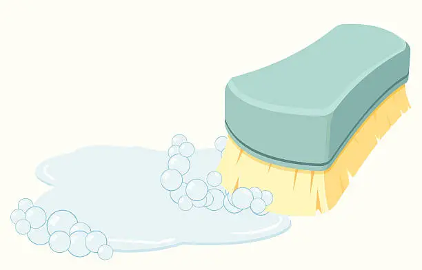 Vector illustration of Scrubbing brush