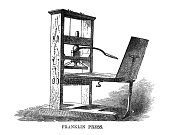 istock First Century United States illustrations - 1873 - Franklin press 1150814546