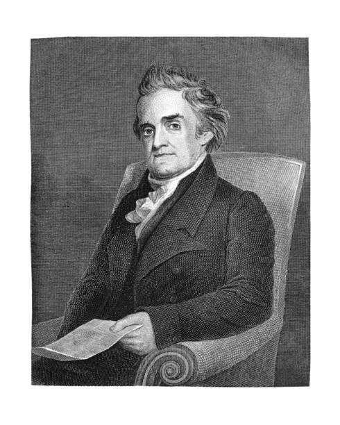 First Century United States illustrations - 1873 - Noah Webster - lexicographer From First Century of National Existence; The United States - 1873 connecticut stock illustrations