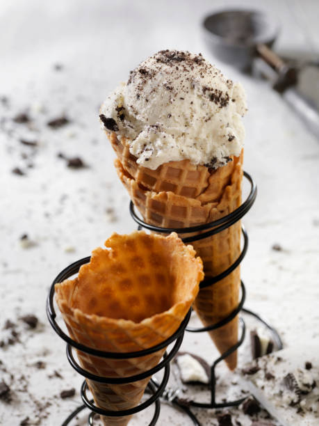 istock Cookies and Cream Ice Cream in a Waffle Cone 1150816346