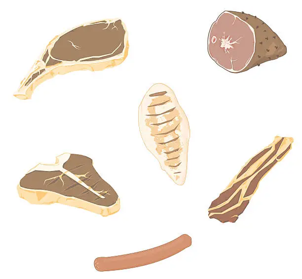 Vector illustration of Cooked Meat