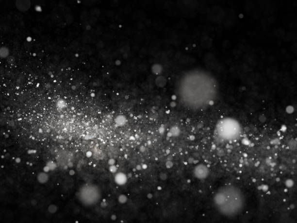 schnee-textur auf schwarzem hintergrund für überlagerung - schneeflocke schneekristall fotos stock-fotos und bilder