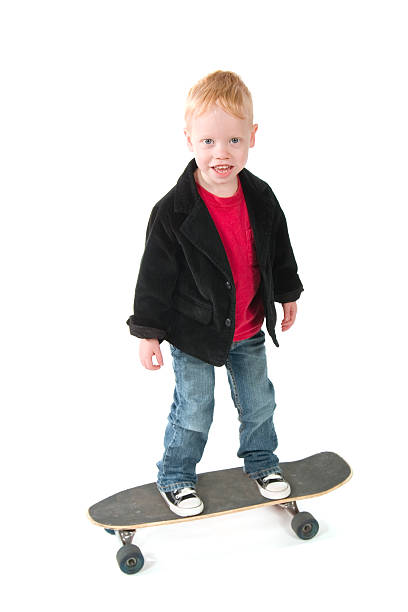Boy on Skateboard stock photo