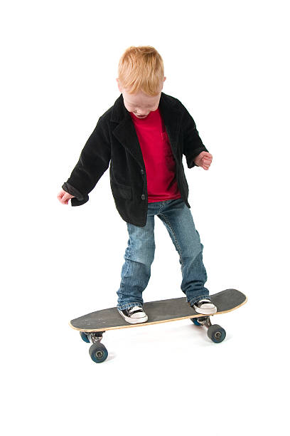 Skateboarding Young Boy stock photo