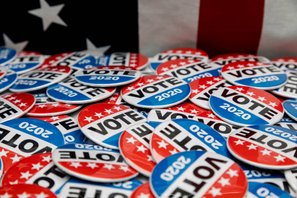 istock Get Out the Vote 2020 Presidential Voting Buttons 1150831607