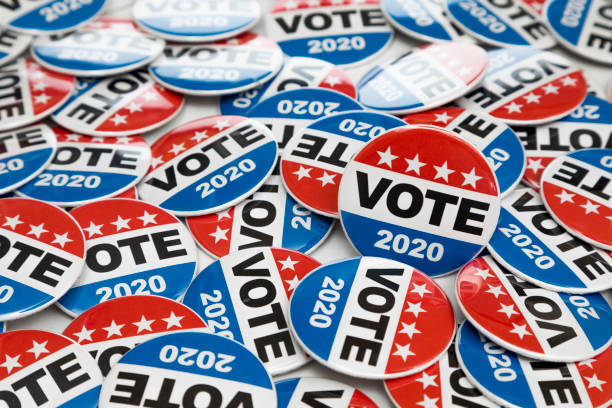 istock Get Out the Vote 2020 Presidential Voting Buttons 1150831609
