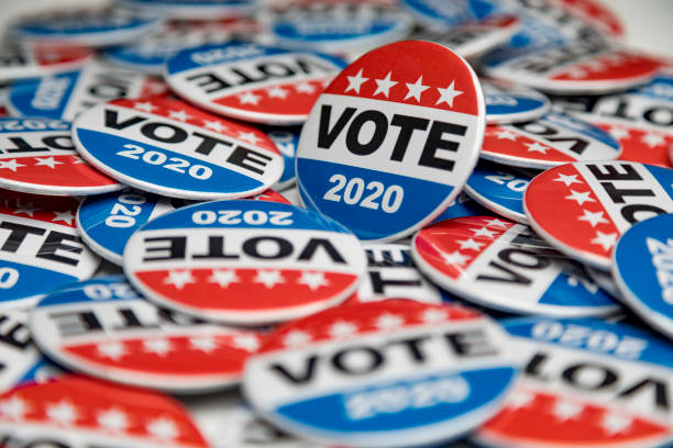 istock Get Out the Vote 2020 Presidential Voting Buttons 1150831618
