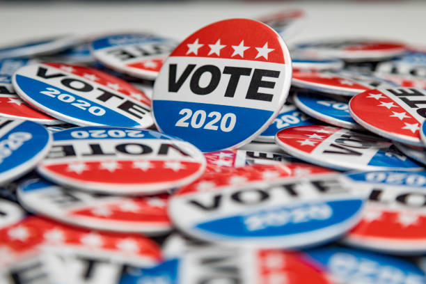 istock Get Out the Vote 2020 Presidential Voting Buttons 1150831619