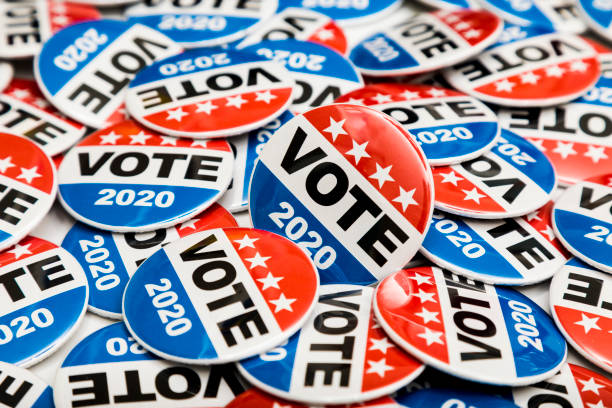 istock Get Out the Vote 2020 Presidential Voting Buttons 1150831638