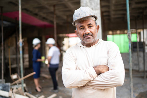 Portrait of a construction worker in a construction site