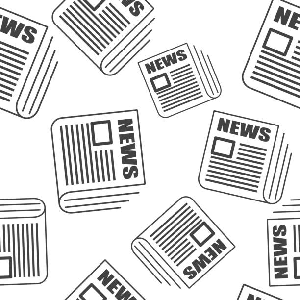 Vector news icon. Newspaper news pattern on a white background. Vector news icon. Newspaper news pattern on a white background. Layers grouped for easy editing illustration. For your design newspaper designs stock illustrations