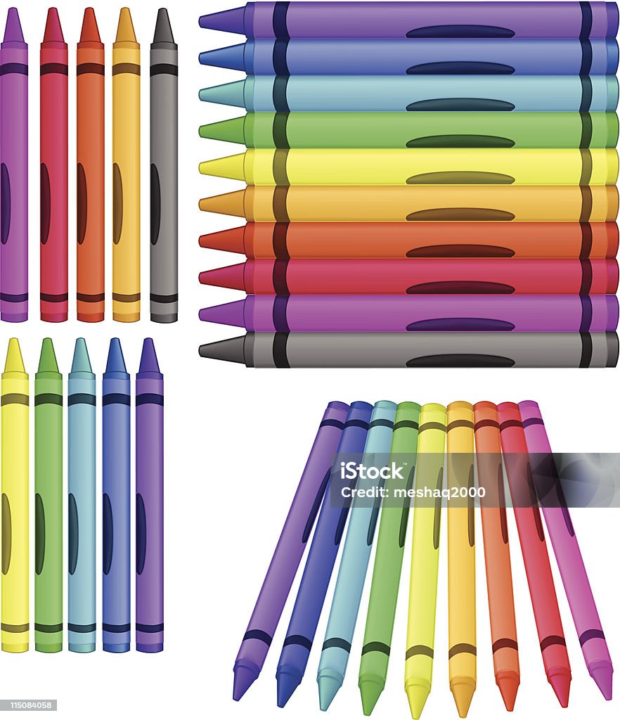 Мелки-разные цвета - Векторная графика Цветной мелок роялти-фри