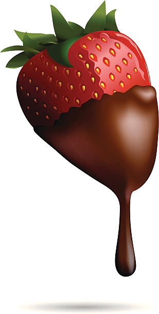 Fraises enrobées de chocolat - Illustration vectorielle