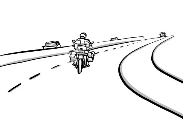 Vector illustration of Motorcycle Trip