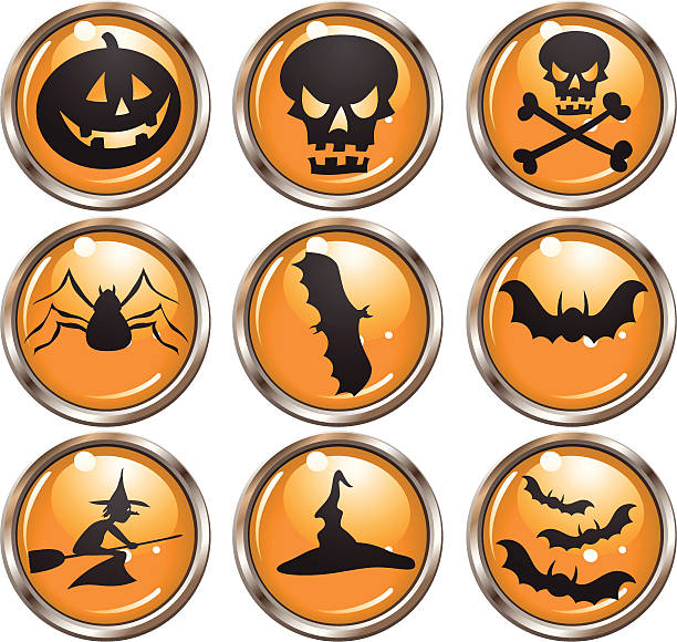 Halloween boutons emblématiques - Illustration vectorielle