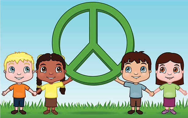 Enfants et la paix-illustration vectorielle - Illustration vectorielle