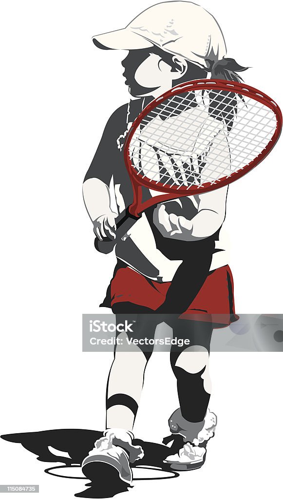 Девушка играть в теннис - Векторная графика Ребёнок роялти-фри