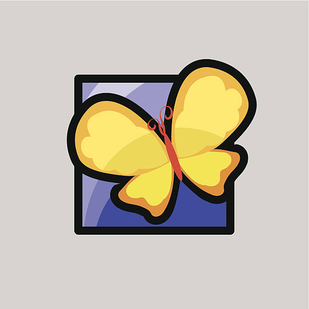 icons for spring - butterfly vector art illustration