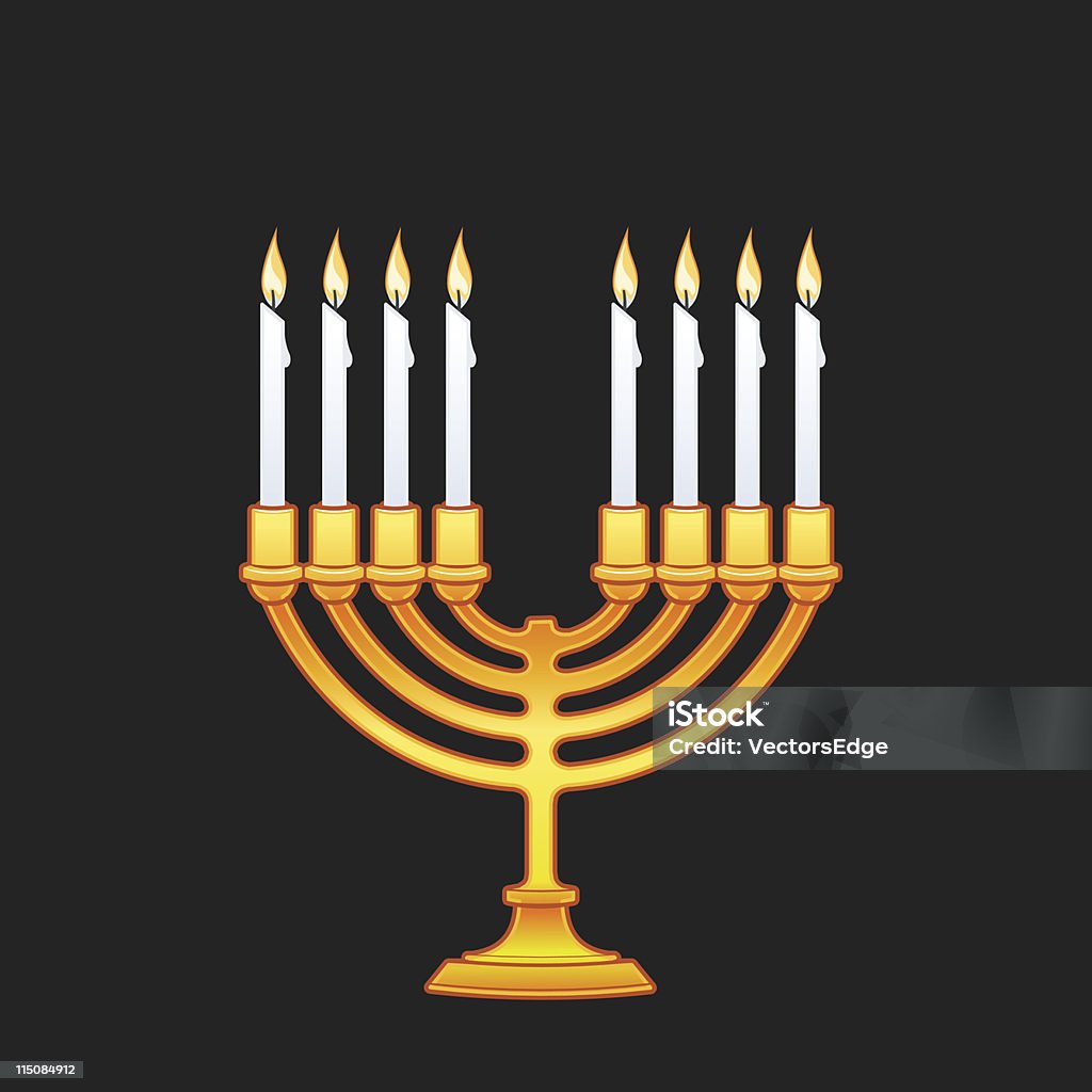 Chanukah – velas de 8 PEÇAS - Vetor de Castiçal royalty-free