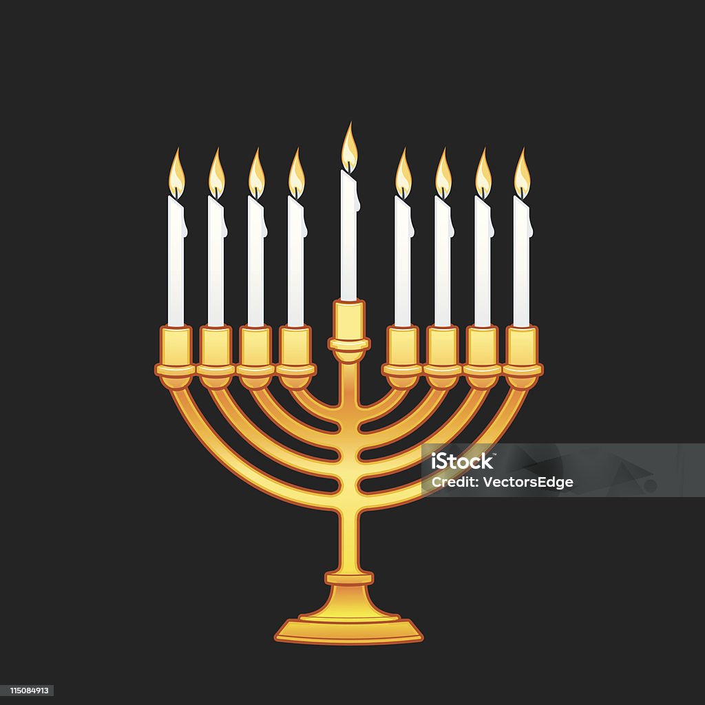 Chanukah - candles 9 piece Chanukiah for Chanukah: Candle stock vector