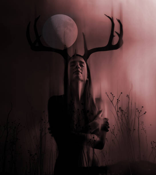 istock Gothic Multiple Exposure with woman and nature 1150849469