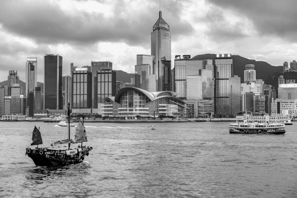 istock hong kong harbour view with B&W color 1150852772