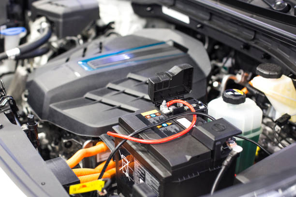 istock Detail of engine of car. (electric car) 1150865896