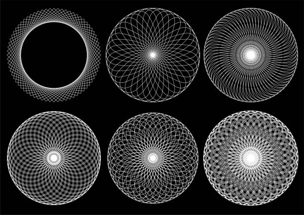 폐 활 그래프의 이미지 소재 컬렉션 - hypotrochoid stock illustrations