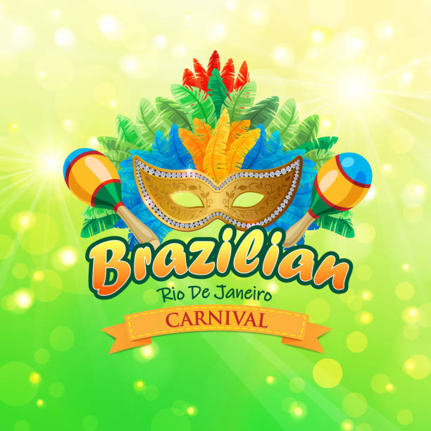 ilustraciones, imágenes clip art, dibujos animados e iconos de stock de símbolo del carnaval brasileño de río de janeiro - vector costume party feather