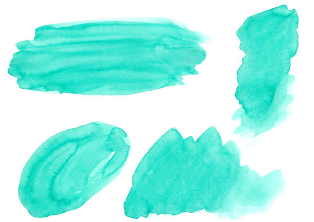 Abstract brush shape watercolor illustration painting background.