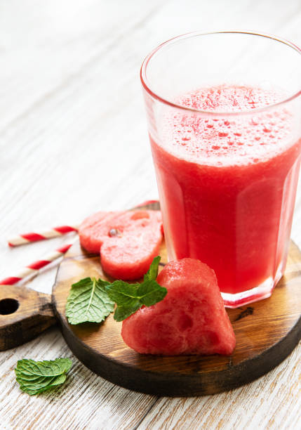 istock Watermelon smoothie and fresh watermelon 1150873684