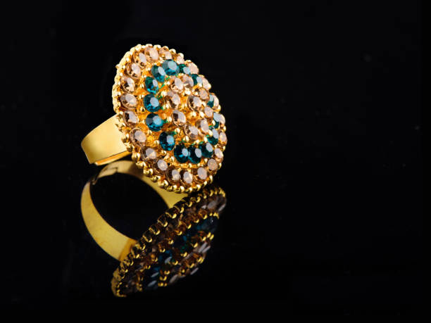 istock Golden Ring with Blue and Yellow Stone 1150874212