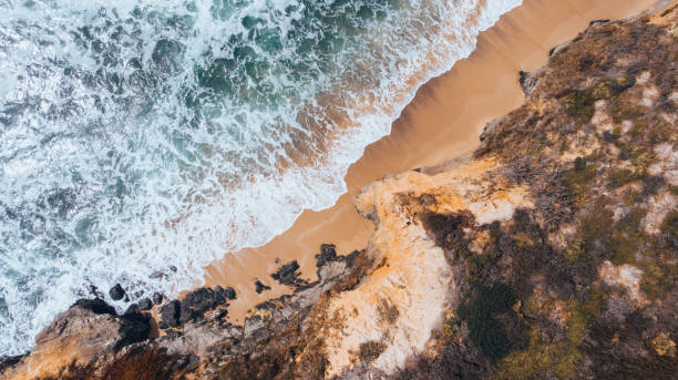 istock Aerial view down to coastline 1150875472