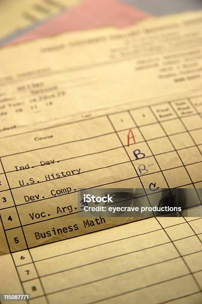 High School Informe Tarjetas Foto de stock y más banco de imágenes de Informe escolar - Informe escolar, Letra C, 1970-1979