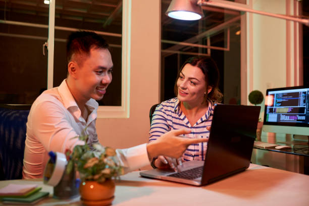 istock Business colleagues using laptop and working in team 1150878751