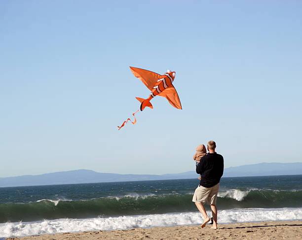 istock coastal scenes - father son and kite 115087967