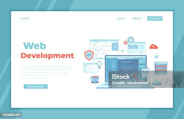 Web Development Programming Coding Laptop With Program Code On The ...