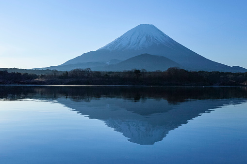Mt.fuji with refection at Shojiko lake in morning