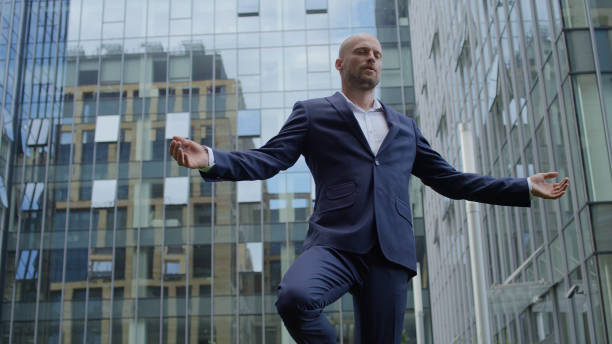 istock Business yoga during lunch break 1150889626