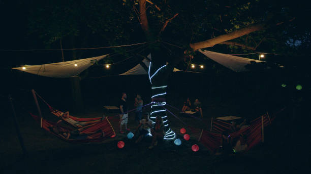 istock Night garden party 1150889926