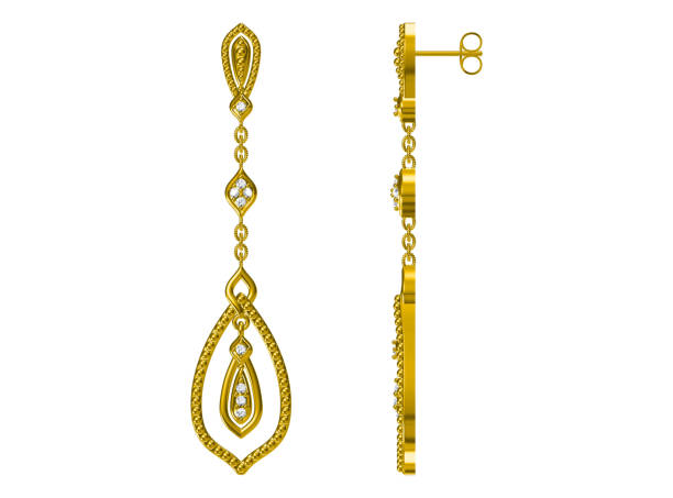 istock Beautiful earrings on white background .3D rendering 1150891270