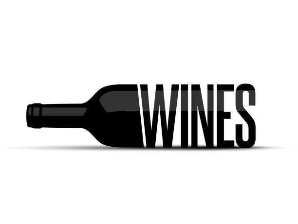와인 병 로고 - 와인 stock illustrations