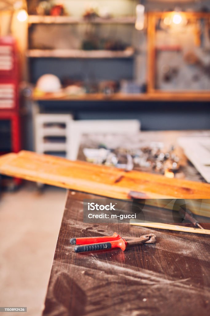 Workshop Retro Example Retro Vintage Workshop With Misc Tools Stock Photo - Download Image Now ...