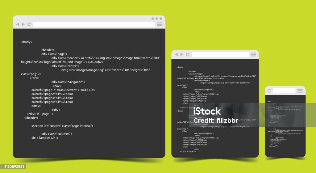 Html Code On Computer Screen Stock Illustration - Download Image Now ...