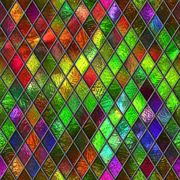 istock Stained glass seamless texture with rhombus pattern for window 1150893757