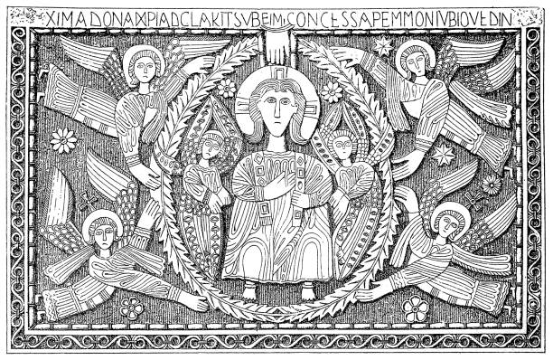 illustrazioni stock, clip art, cartoni animati e icone di tendenza di altare del duca ratchis, 730-740, museo cristiano di cividale - udinese