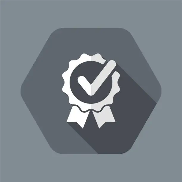 Vector illustration of Approval check - Vector flat minimal icon