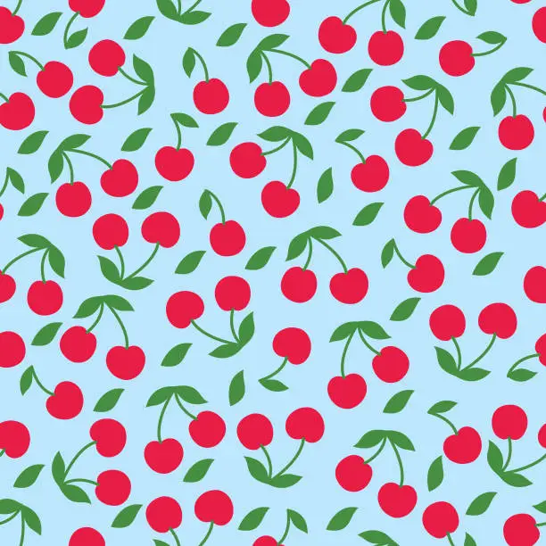 Vector illustration of Cherry seamless pattern .