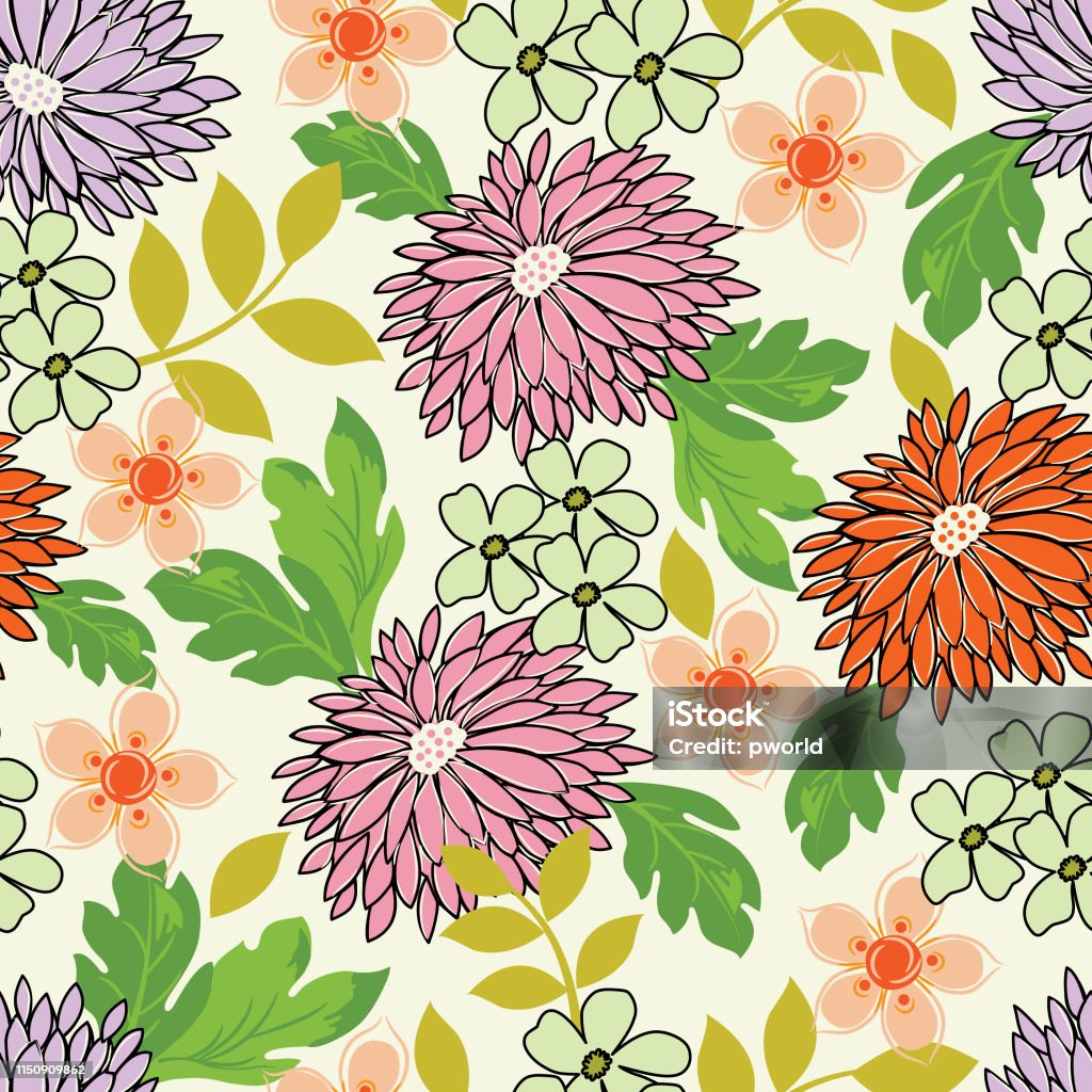 Floral seamless pattern . Vector floral seamless pattern . Abstract stock vector